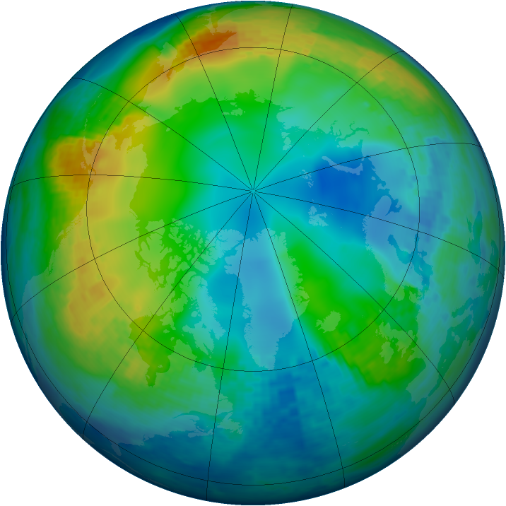 Arctic ozone map for 27 November 2003